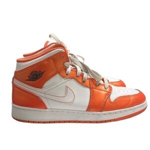 Air Jordan 1 Mid SE GS “Electro Orange” Sneakers Size 7Y